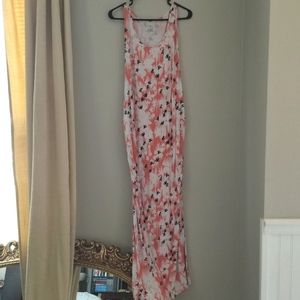 Time and Tru Floor Length Sleeveless Abstract Patterned Large Maternity Dress